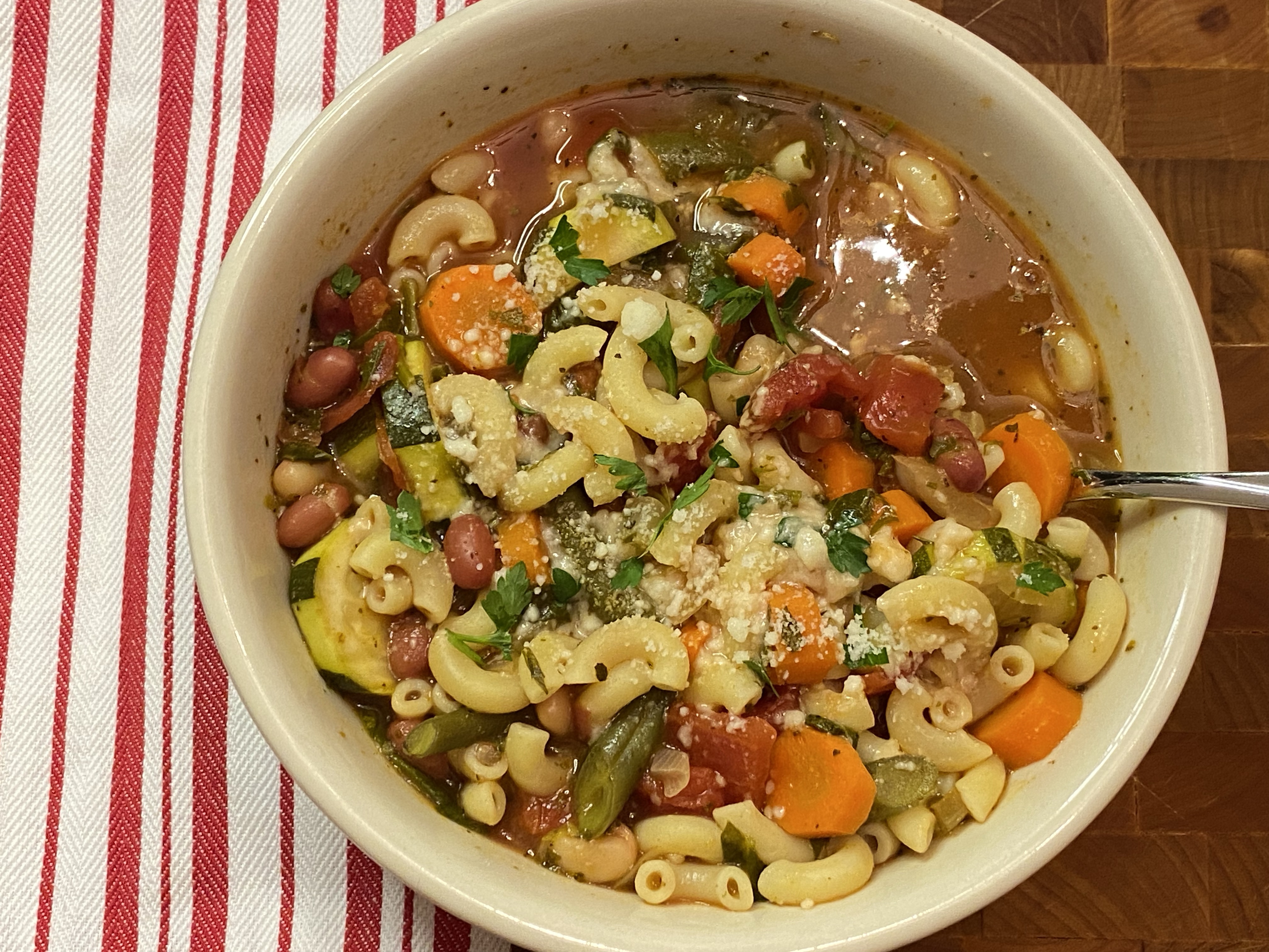Yummy, hearty Minestrone soup.