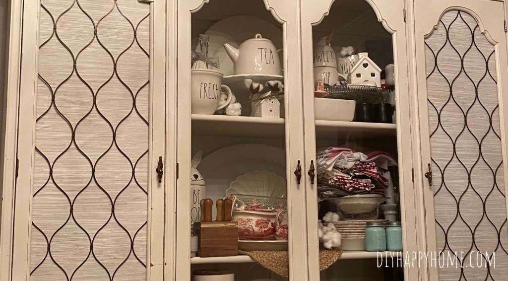 Hutch redo with peel and stick wallpaper​