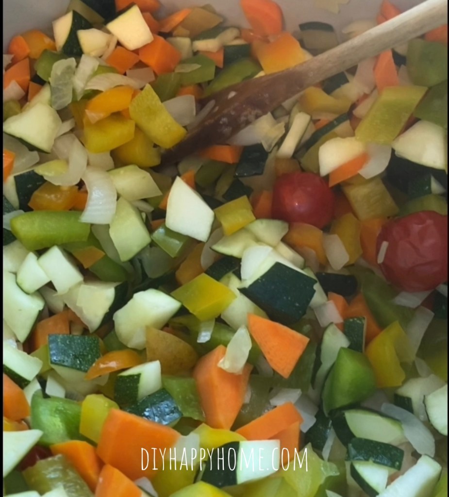 Sautéing the veggies in the Ninja Foodi​